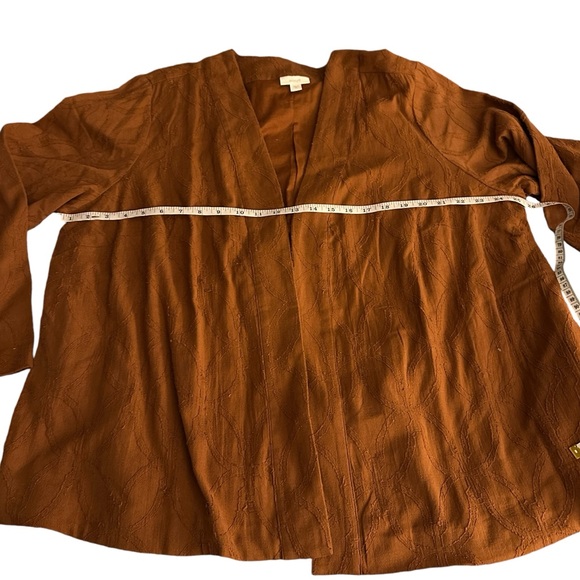 Pure Jill Textured Clip-Jacquard Jacket, Plus Size 2X. Cardamom Spice Color - Picture 5 of 11